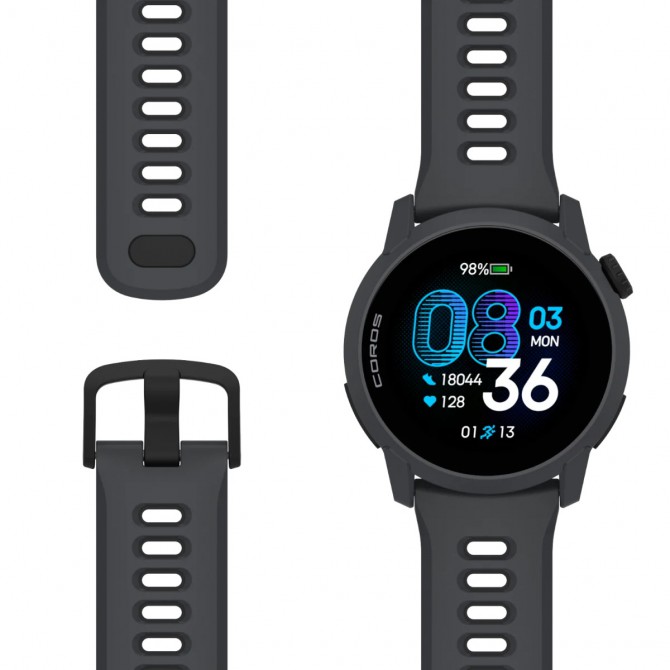 COROS PACE 4 GPS sporta pulkstenis, Silikona Melns