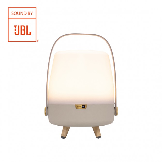 KOODUU SOUND BY JBL Lite-up Play Mini, skaļrunis/lampa ar JBL skaņas sistēmu, Smilšu krāsas