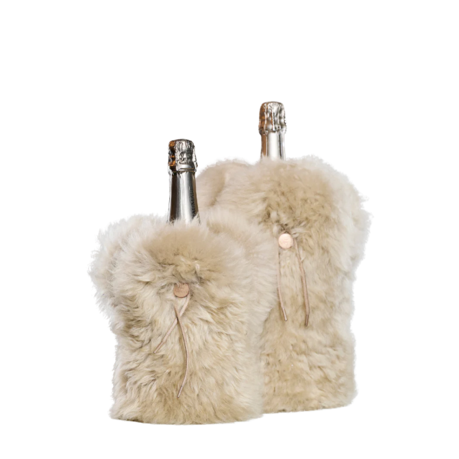 KYWIE vīna dzesētājs no aitādas, Champagne stone fluffy