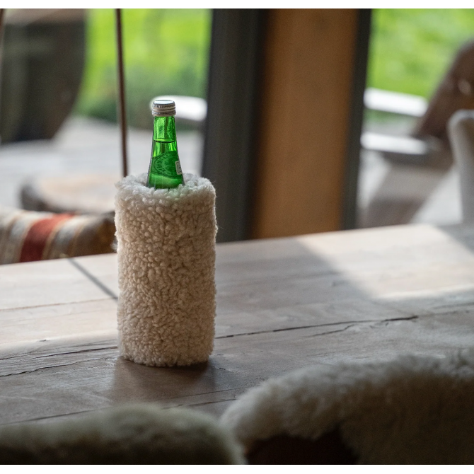 KYWIE vīna dzesētājs no aitādas, Wine natural curly