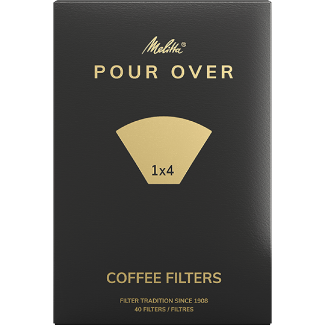 MELITTA POUR OVER kafijas filtri 1X4/40, balti MELITTA POUR OVER kafijas filtri 1X4/40, balti