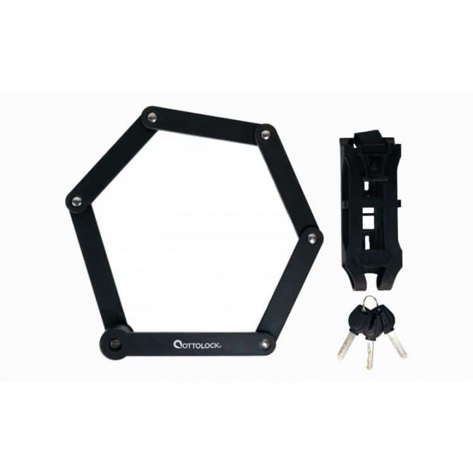 OTTOLOCK SIDEKICK e-velosipēda salokāma slēdzene, melna