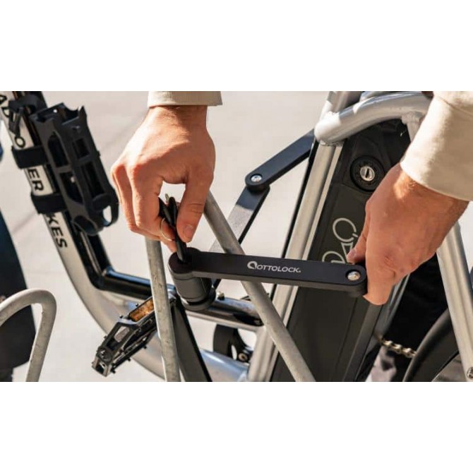 OTTOLOCK SIDEKICK e-velosipēda salokāma slēdzene, melna