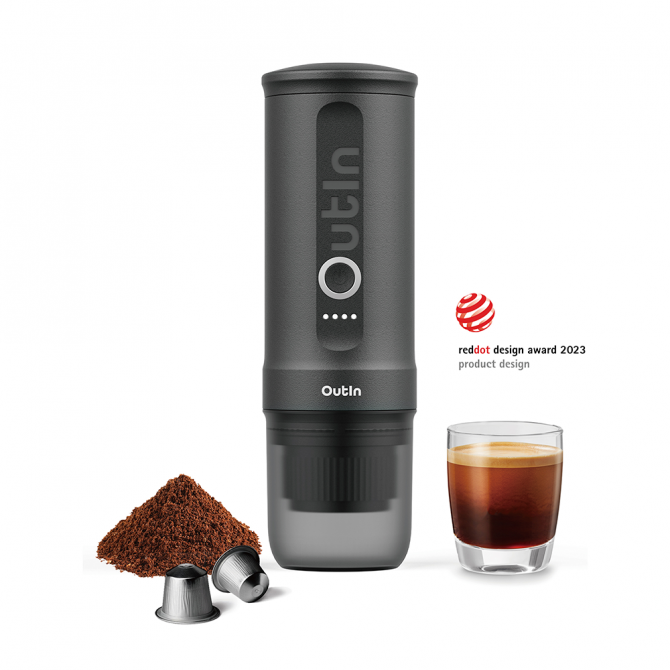 OUTIN NANO pārnēsājams Espresso pagatavošanas aparāts, space grey