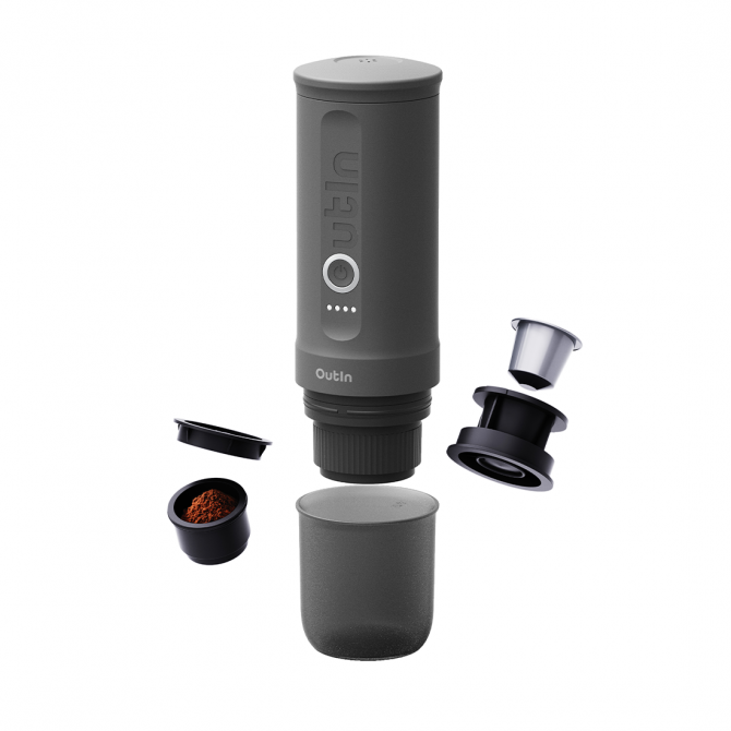 OUTIN NANO pārnēsājams Espresso pagatavošanas aparāts, space grey