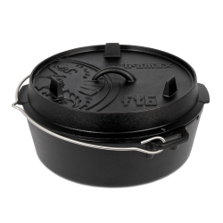 Petromax Dutch Oven, čuguna katls ar plakanu pamatni, 5,5 L
