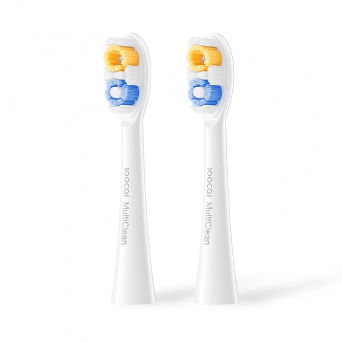 SOOCAS NEOS II zobubirstes uzgalis Classic Clean, Pearl White (2 gab. iepakojumā)