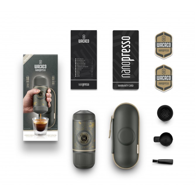 WACACO NANOPRESSO DARK SOULS GREY + Case kafijas automāts